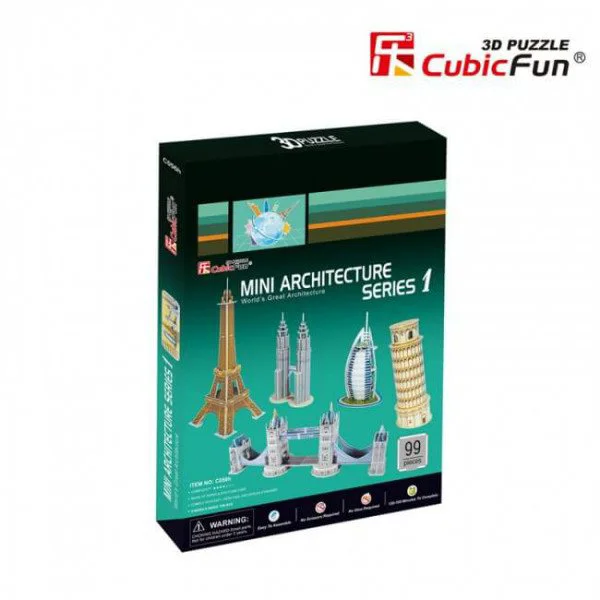 Puzzle 3D CubicFun Mini Architecture Series 1 foto