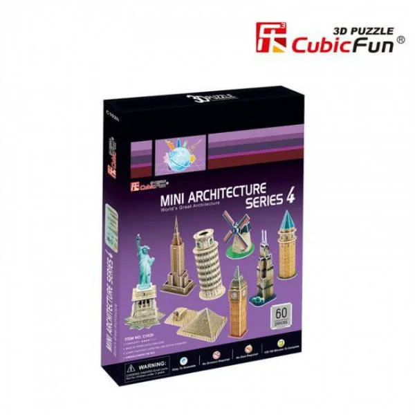 Puzzle 3D CubicFun Mini Architecture Series 4 foto