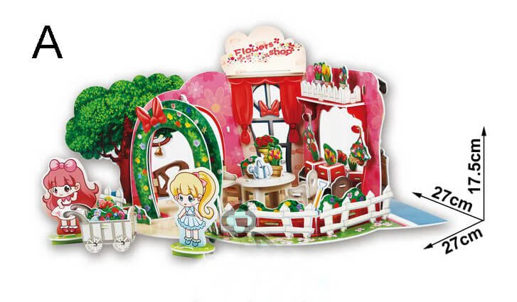 Puzzle 3D CubicFun Shopping Street-Flower Shop foto