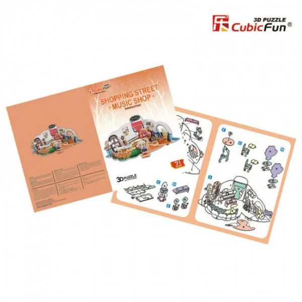 Puzzle 3D CubicFun Shopping Street-Music Shop foto