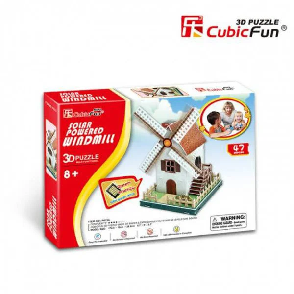 Puzzle 3D CubicFun Solar Power Windmill foto