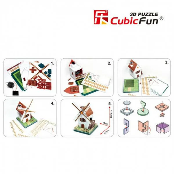 Пазл 3D CubicFun Solar Power Windmill foto