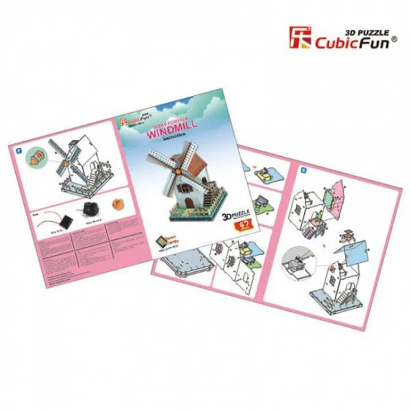 Puzzle 3D CubicFun Solar Power Windmill foto