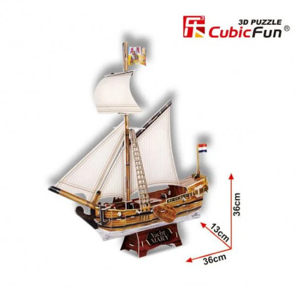 Puzzle 3D CubicFun YACHT MARY schooner foto