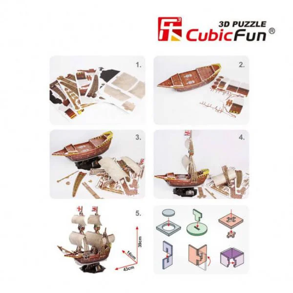 Puzzle 3D CubicFun MAYFLOWER schooner foto