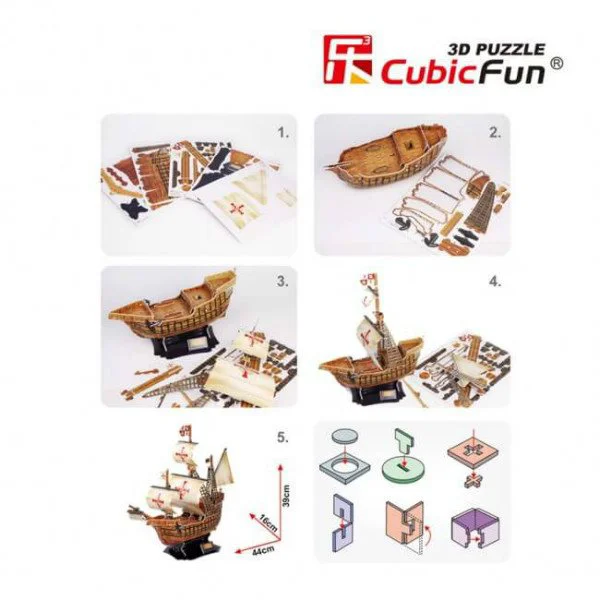 Puzzle 3D CubicFun Santa Maria schooner foto
