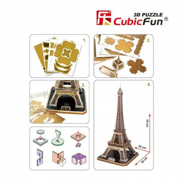 Puzzle 3D CubicFun Eiffel Tower foto