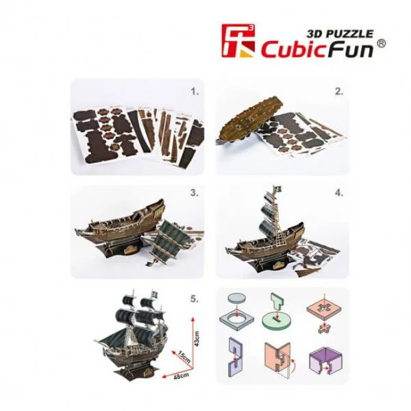 Puzzle 3D CubicFun Queen Anne's Revenge foto