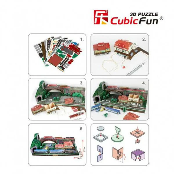 Puzzle 3D CubicFun Germany Train station foto