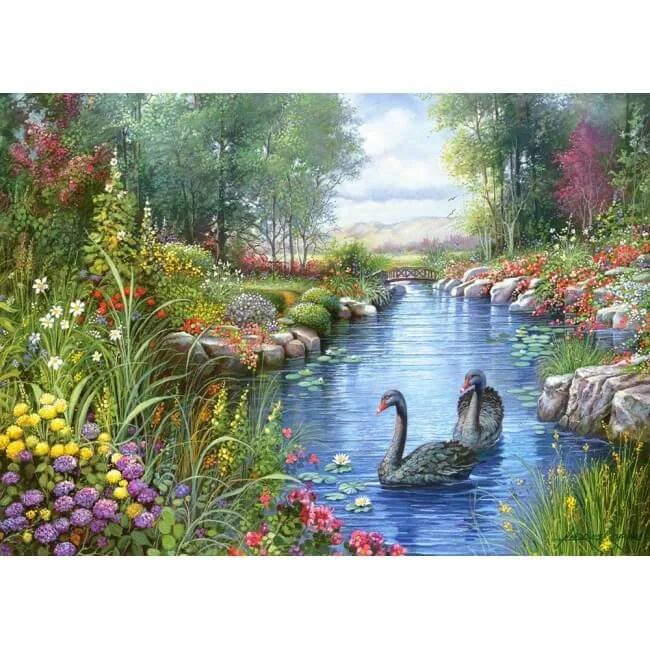 Puzzle Castorland Black Swans, Andres Orpinas, 1500 piese foto