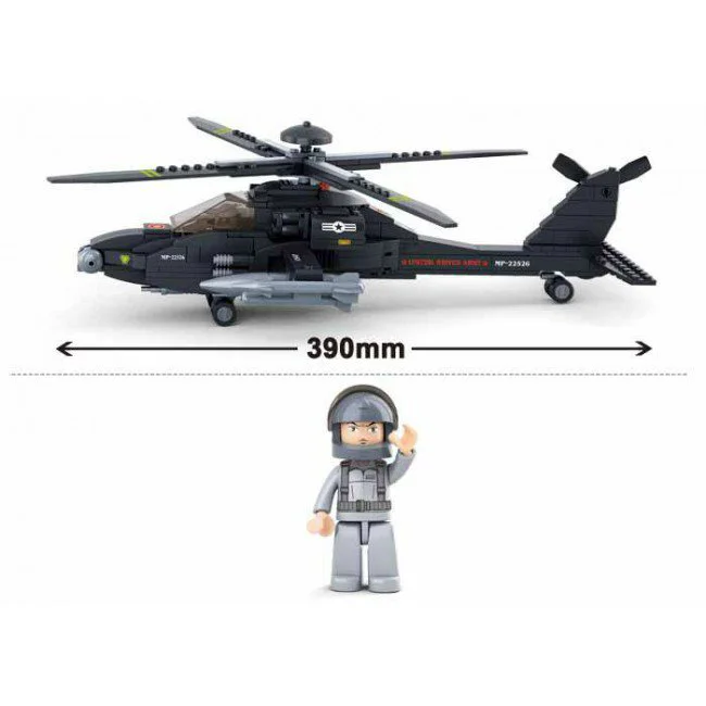 Constructor Sluban Army AH-64 "APACHI" Helicopter foto