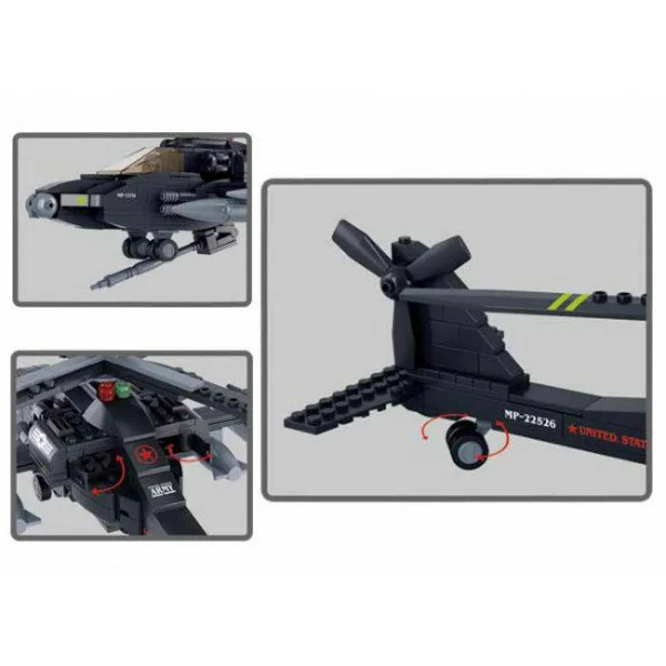 Constructor Sluban Army AH-64 "APACHI" Helicopter foto