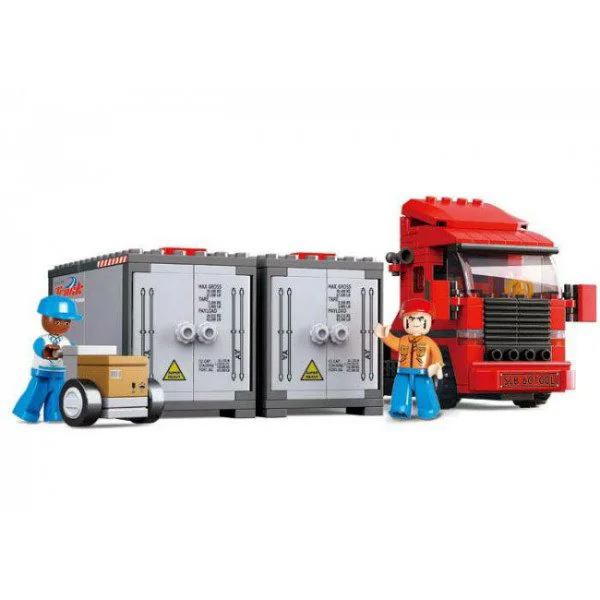 Constructor Sluban City Double Van Freight Trin foto