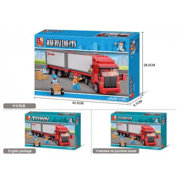 Constructor Sluban City Double Van Freight Trin foto