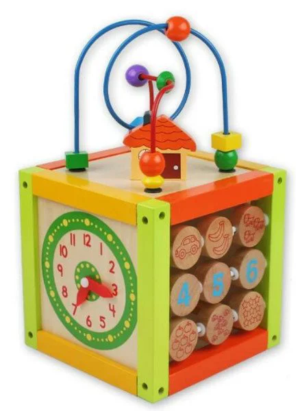 Cub din lemn Baby Mix cu activitati foto