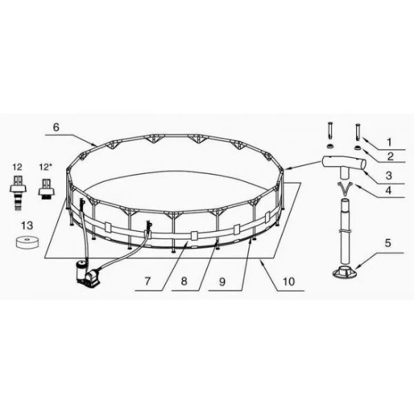 Каркасный бассейн Intex 549х122