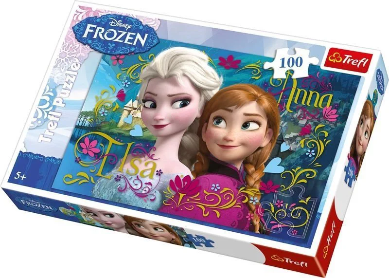 Puzzle Trefl Disney Frozen "Anna and Elsa", 100 piese foto