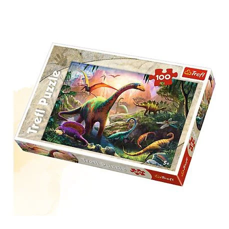 Puzzle Trefl Dinosaurs land, 100 piese foto