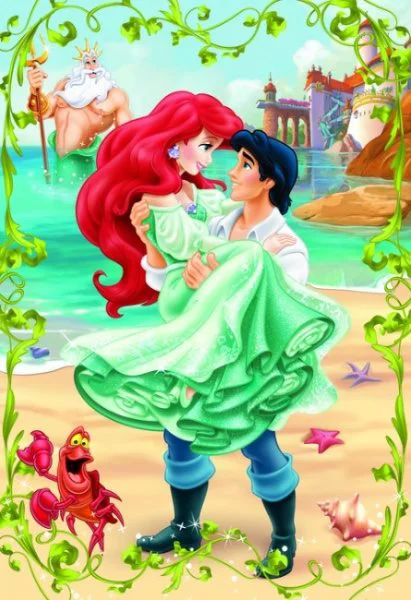 Puzzle Trefl Disney Meeting at the beach, 100 piese foto