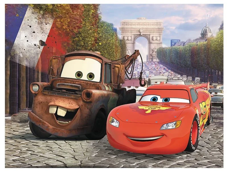 Puzzle Trefl Disney Cars 2 Mater and Lightning in Europe, 30 piese foto