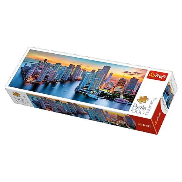 Puzzle Trefl Panorama - Miami after dark, 1000 piese foto