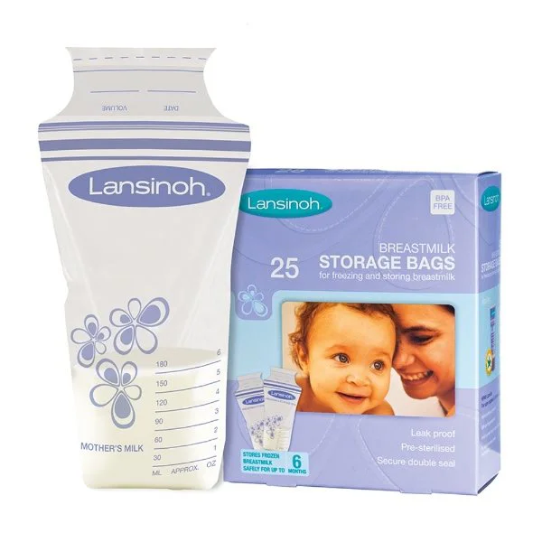 Pungi sterile Lansinoh pentru stocarea laptelui matern, 25 buc.
