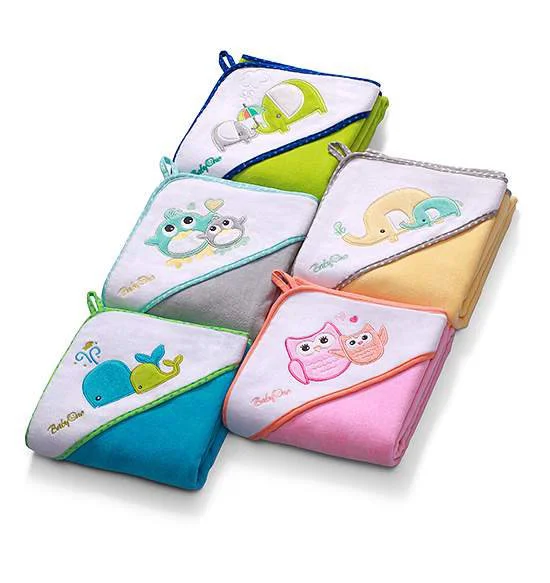 Prosop cu gluga pentru bebelusi BabyOno Albastru, 76x76 cm