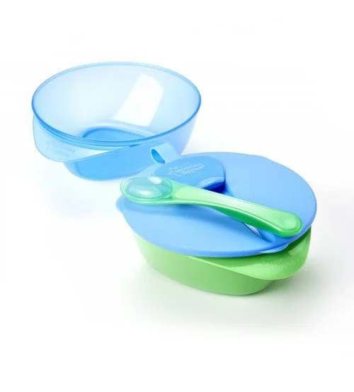 Тарелочки Tommee Tippee с крышкой и ложечкой (6+ мес.), 2 шт. foto