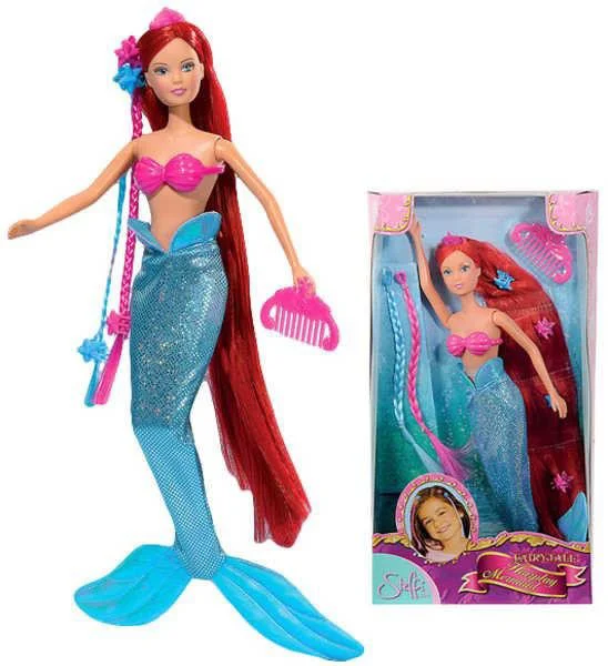Papusa Simba Steffi Sirena cu par lung si accesorii foto