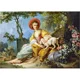 Puzzle Castorland A Young Woman Seated with a Dog, 1500 piese foto