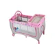 Patut pliabil Babyono cu 2 nivele si accesorii Roz foto