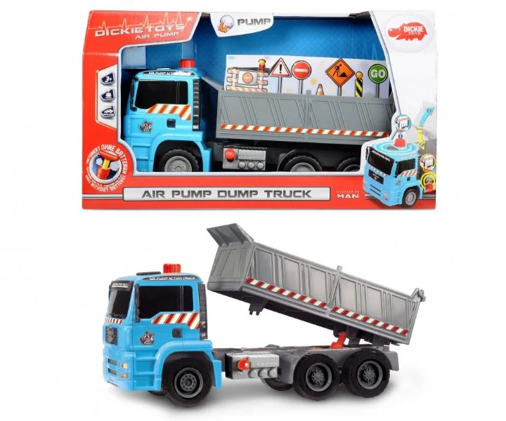Masina de gunoi Dickie Basculanta Air Pump Dump Truck, 28 cm