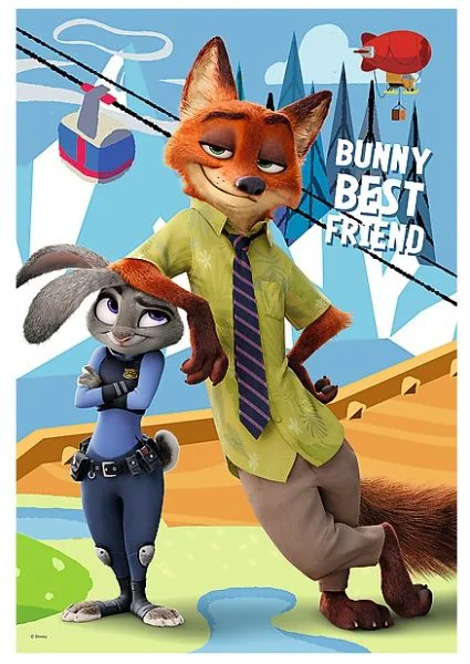 Puzzle Trefl Disney Zootopia Judy and Nick, 100 piese foto