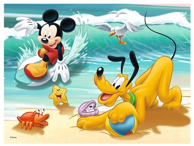 Puzzle Trefl Disney Mickey and Pluto at the beach, 30 piese foto