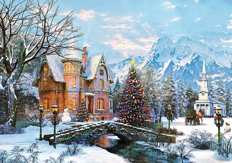 Puzzle Trefl Winter landscape, 1000 piese foto