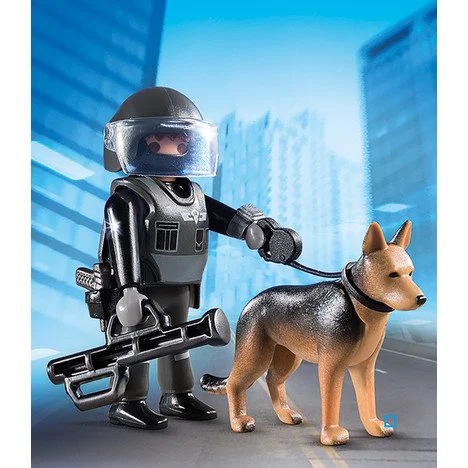 Playmobil Special Plus - Echipa de politie cu caine