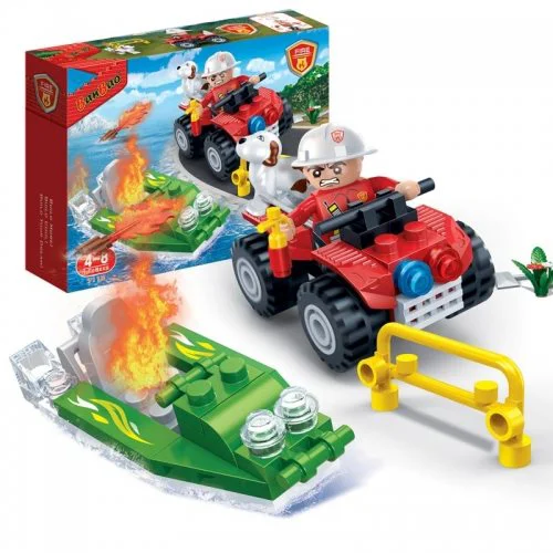 Constructor BanBao Fire Fireman Car and Boat foto