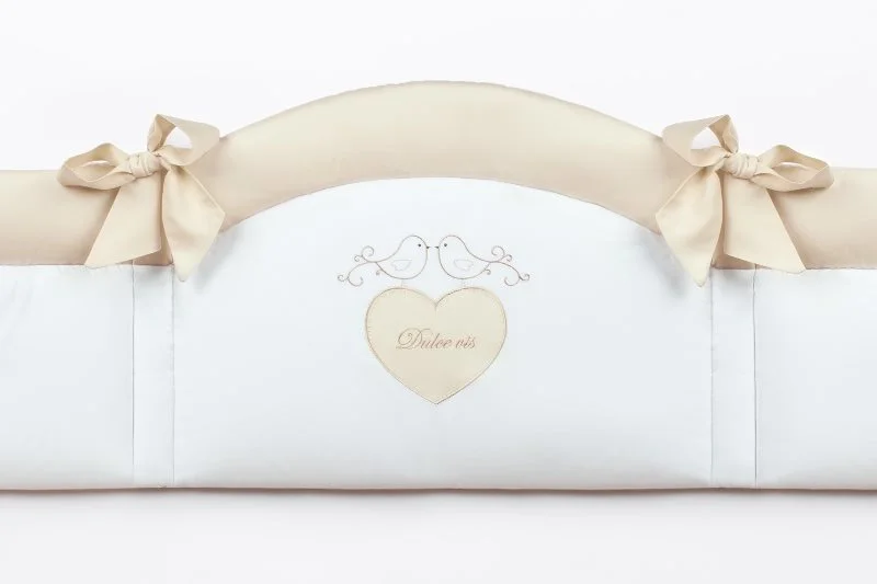 Set de lenjerie pentru patut Specialbaby Sofia Beige, 6 piese