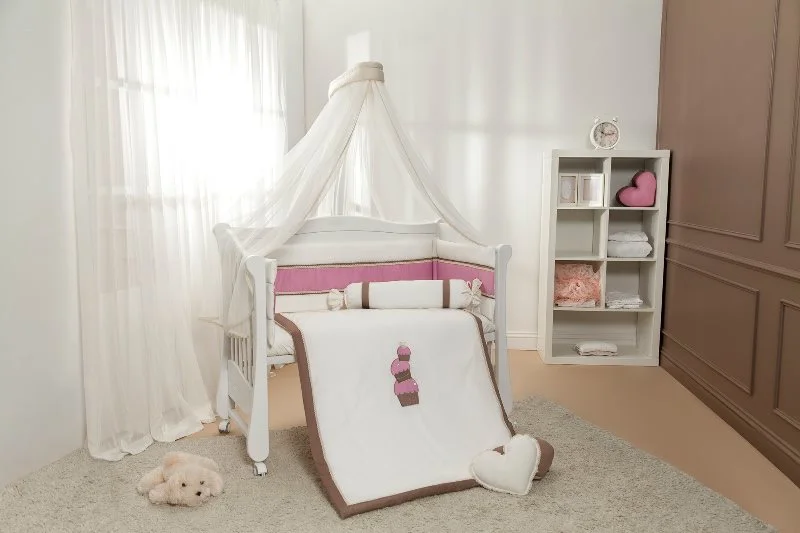 Set de lenjerie pentru patut Specialbaby GIGI Roz, 6 piese