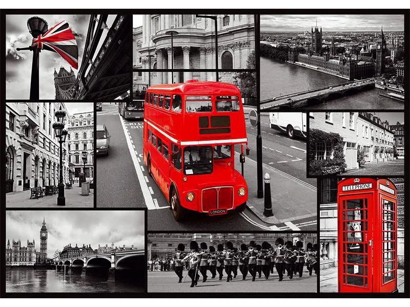 Puzzle Trefl London Collage, 1000 piese foto