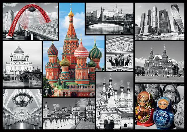 Puzzle Trefl Moscow Collage, 1000 piese foto