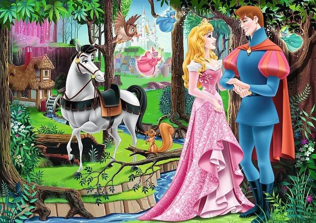 Puzzle Trefl Disney Princess Meeting in the Forest, 200 piese foto