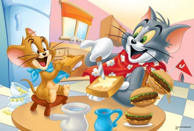 Puzzle Trefl Warner Tom&amp;Jerry Delicious Breakfast, 100 piese foto