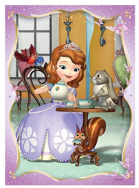 Puzzle Trefl Disney Sofia the First "Sofia's happy day", 4 in 1 (35+48+54+70 piese) foto