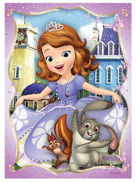 Puzzle Trefl Disney Sofia the First "Sofia's happy day", 4 in 1 (35+48+54+70 piese) foto