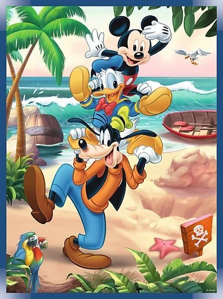 Puzzle+memos Trefl Mickey "Fun with friends", 2 in 1 (30+48 piese) foto