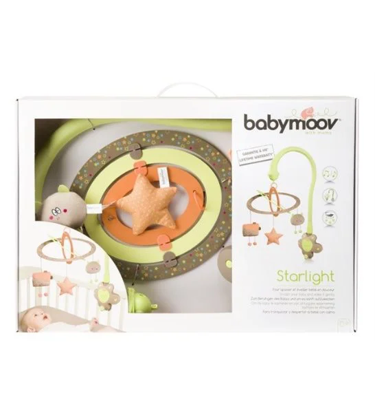 Carusel muzical cu lumini Babymoov Starlight Almond/Taupe