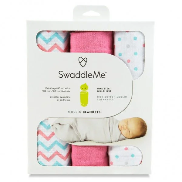 Пеленки муслиновые Summer Infant SwaddleMe Pink/Blue, 3 шт. foto