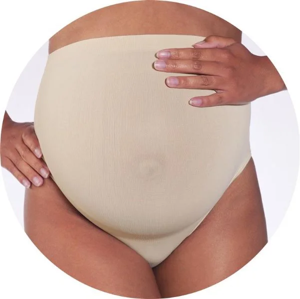 Chilotei pentru gravide Cantaloop Essentials Cream cu centura integrata, marimea S foto