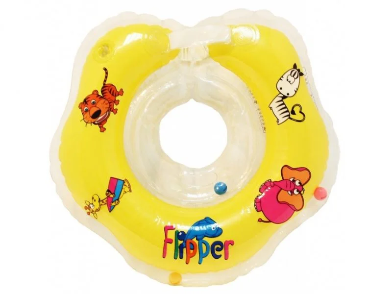 Colac pentru inot pe gat Roxy Kids Flipper pentru bebelusi, 3-18 kg
